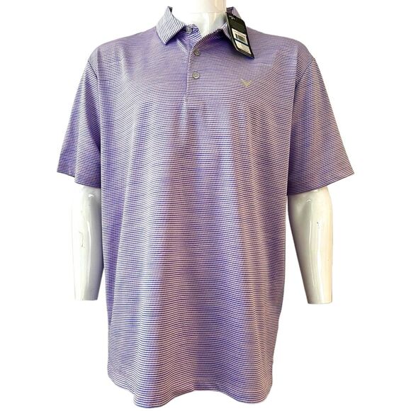 Callaway Shirt Men Size XL Pink Blue Opti Dri Golf Polo Performance - Picture 1 of 4